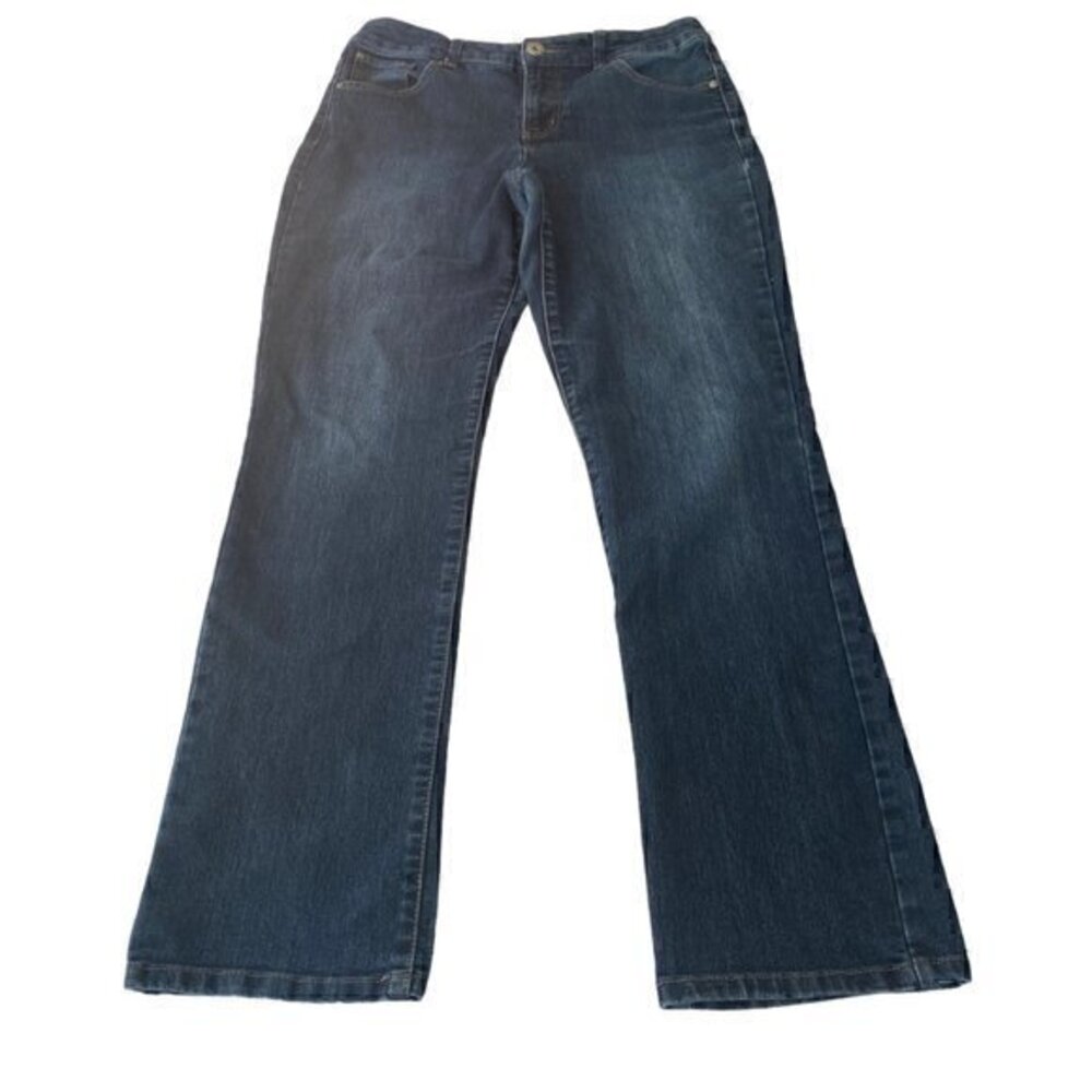 Bandolino Women Jeans Stretch Straight Leg 5 Pockets Zipper Closure Size 8